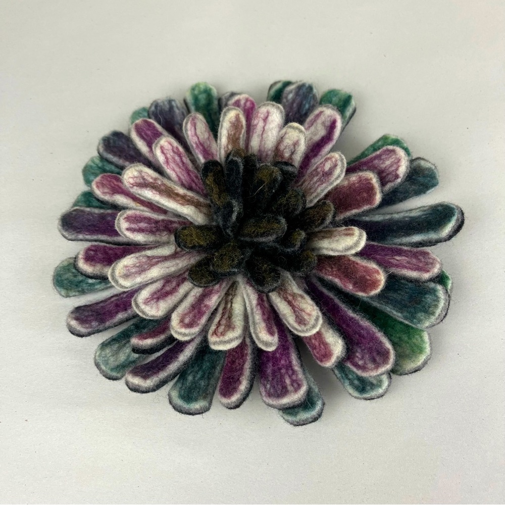 Handmade Felt Oversized Floral Brooch